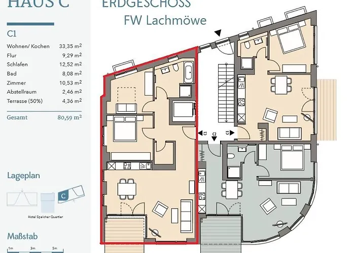 Lachmoewe - C1 公寓 *